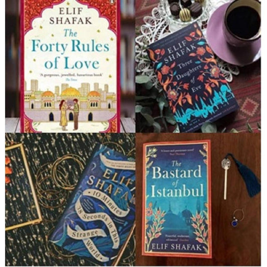 Pack of 4 books : The Forty rules of love / The Bastard of Intanbul / Three Daughter of Eve / 10 minutes 38 seconds
