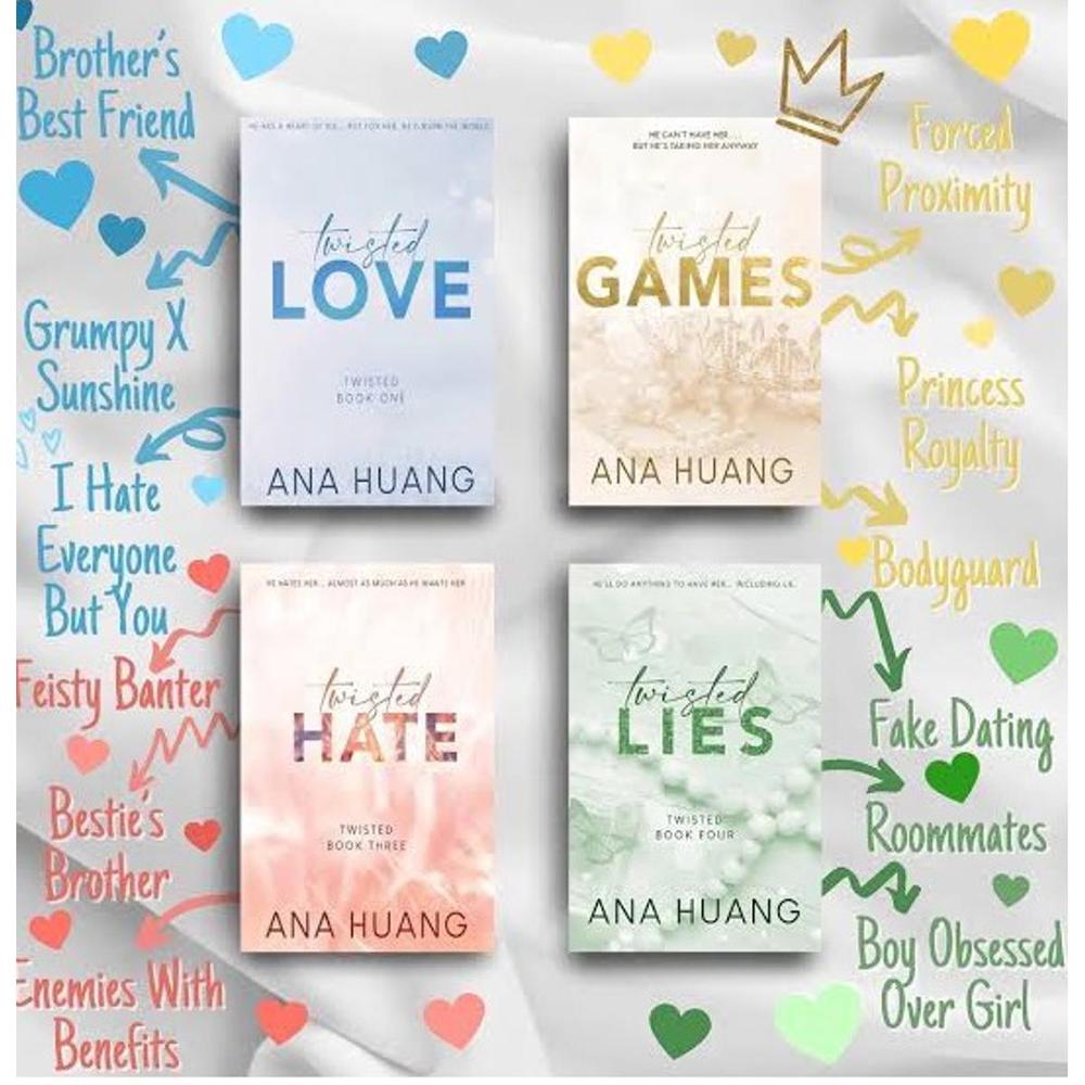 Pack Of 4 Books: Twisted Series By Ana Huang ( Twisted Love , Twisted Hate , Twisted Games , Twisted Lies) The Twisted Series: The Complete Set